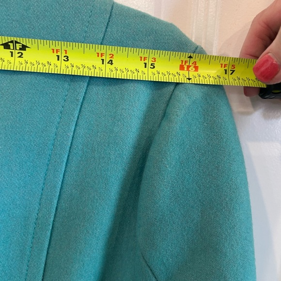 Anthropologie Tulle teal wool peacoat women’s size large - Picture 5 of 14